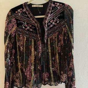 ZARA FLORAL BLOUSE